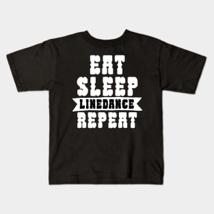 Eat sleep linedance repeat Kids T-Shirt